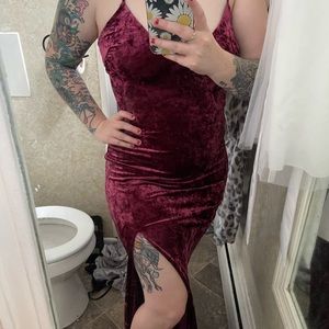 Red velvet dress